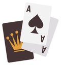 Two aces icon. Playing cards. Casino game