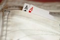 Two aces in a pocket. Royalty Free Stock Photo