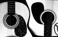 Two acoustic guitars in the form of yin-yang Royalty Free Stock Photo