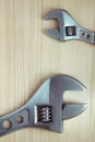 Two adjustable wrenches large and small Royalty Free Stock Photo