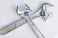 Two wrenches criscrossed Royalty Free Stock Photo