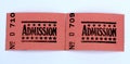 Two admission tickets Royalty Free Stock Photo