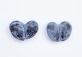 Two adnate damson plums, funny heart shape