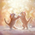 Two Adorable Kittens Playing in Sunlight Royalty Free Stock Photo