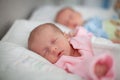 Two adorable twin babies sleeping Royalty Free Stock Photo