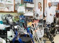 Two adult doctors posing in orthopaedic shop