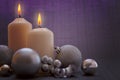 Two advent candles. Royalty Free Stock Photo