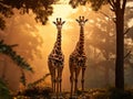 Two African giraffes Royalty Free Stock Photo