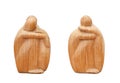 Two african statuette made of wood. Royalty Free Stock Photo