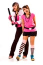 Two aggressive girls Royalty Free Stock Photo