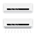 Two air conditioners. one is working, the other off Royalty Free Stock Photo
