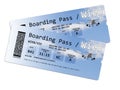 Two airline boarding pass tickets to Wien isolated on white Royalty Free Stock Photo