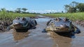 Two Alligators in a Mud Puddle Royalty Free Stock Photo