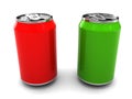 Two alluminum cans Royalty Free Stock Photo