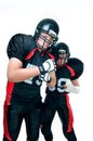 Two American football players in uniform Royalty Free Stock Photo