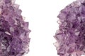 Two amethysts isolated on white background Royalty Free Stock Photo