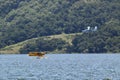 Two Amphibious seaplanes landing on Lake Casitas, Ojai, California