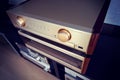 Two Amplifier Vintage Audio Stereo System Luxury High End Royalty Free Stock Photo