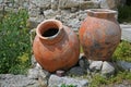 Two ancient pithoi Royalty Free Stock Photo