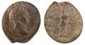Ancient Roman silver denarius coins of Emperor Trajan