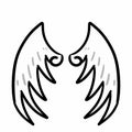 two angel wings cartoon on white background , illustration Royalty Free Stock Photo