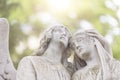 Two angels in backlit Royalty Free Stock Photo