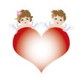 Two angels cupids for valentine celebration