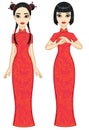 Two animation Asian girls in different poses.