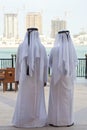 Two Anonymous Arab Men & Construction Buidings Royalty Free Stock Photo