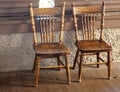 Two Antique Press Back Chairs