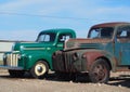 Two Antique Trucks-One Restored-One Rusted OUt