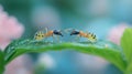 Two ants fighting on a leaf Royalty Free Stock Photo