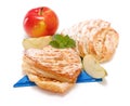 Two apple cakes and apple decoration