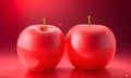 two apples form the heart. apples ready and sweet. Berries of a sweet apple isolated on love background close-up. Mini apples or Royalty Free Stock Photo