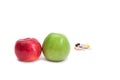 Two apples and pills Royalty Free Stock Photo