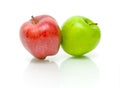 Two apples on a white background Royalty Free Stock Photo