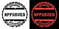 Two approved stamp designs in black and red offering a visual confirmation of quality assurance Royalty Free Stock Photo