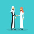 Two Arab Businessman Hand Shake, Muslim Business Man Handshake Agreement Concept Royalty Free Stock Photo