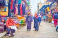 Two arab women in the market in Cairo, Egypt Royalty Free Stock Photo