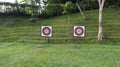 Two archery targets in the recreational park Royalty Free Stock Photo