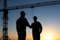 Two architect shaking hand Royalty Free Stock Photo