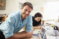 Two Architects Making Models In Office Using Digital Tablet Royalty Free Stock Photo