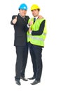 Two architects men giving thumbs Royalty Free Stock Photo