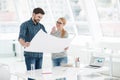 Two architects working together in office Royalty Free Stock Photo