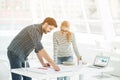 Two architects working together in office Royalty Free Stock Photo