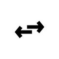 Two arrows in different directions icon. Simple glyph, flat vector of arrows icons for UI and UX, website or mobile application Royalty Free Stock Photo