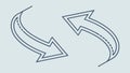 Two arrows forming a cycle for refresh and process vector icon, vector design Generative AI Royalty Free Stock Photo