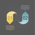 Two arrows - infographic template. Two choices in different colo