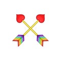 Two arrows LGBT icon, cartoon style