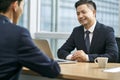 asian corporate executives discussing business in office Royalty Free Stock Photo